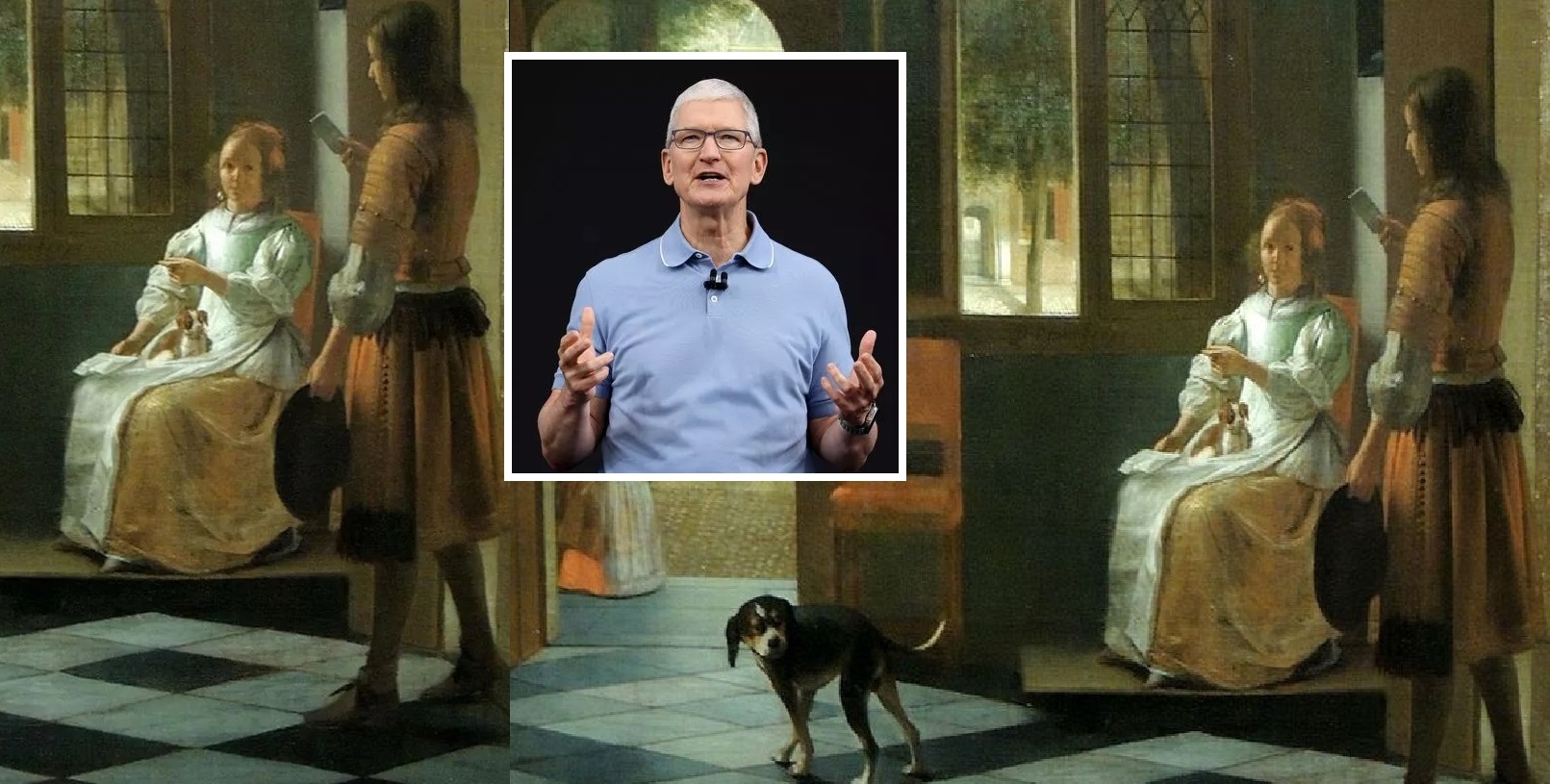 iPhone spotted in 350 year old painting stumped Apple CEO Time travel may be possible
