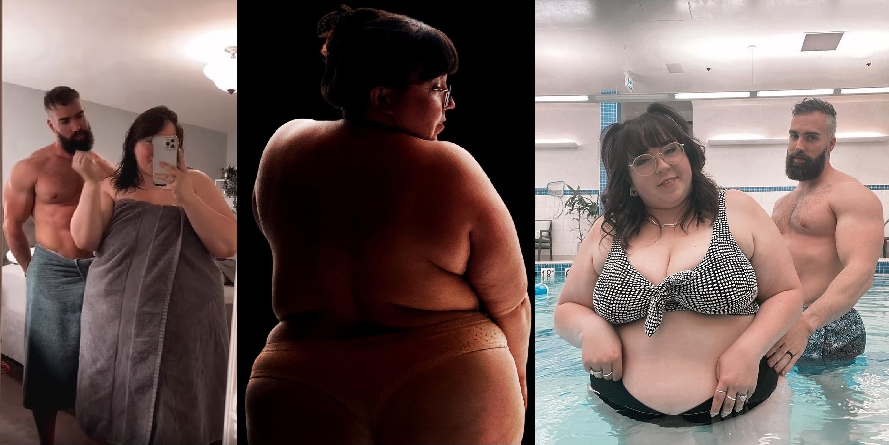 Plus size woman with super ripped hubby shares pics on Instagram defying the trolls