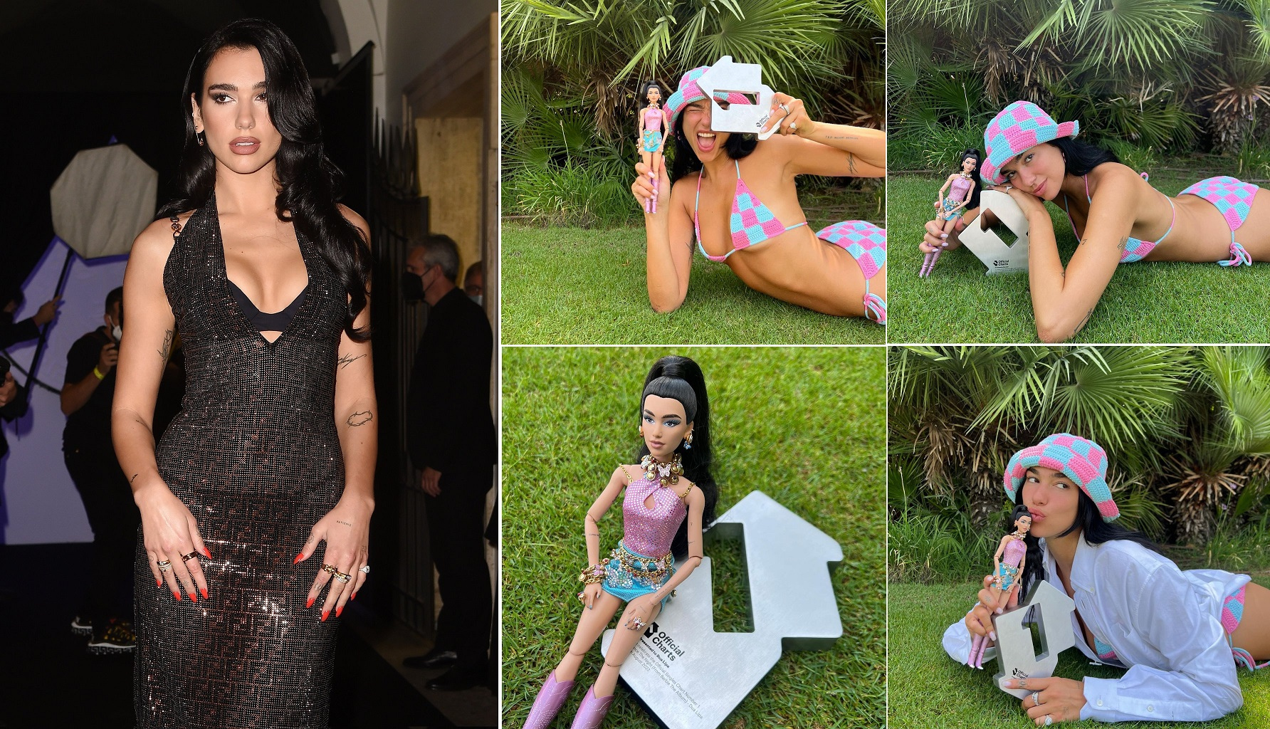 Wearing a string bikini Dua Lipa shows off her own Barbie doll - Gossibox.com