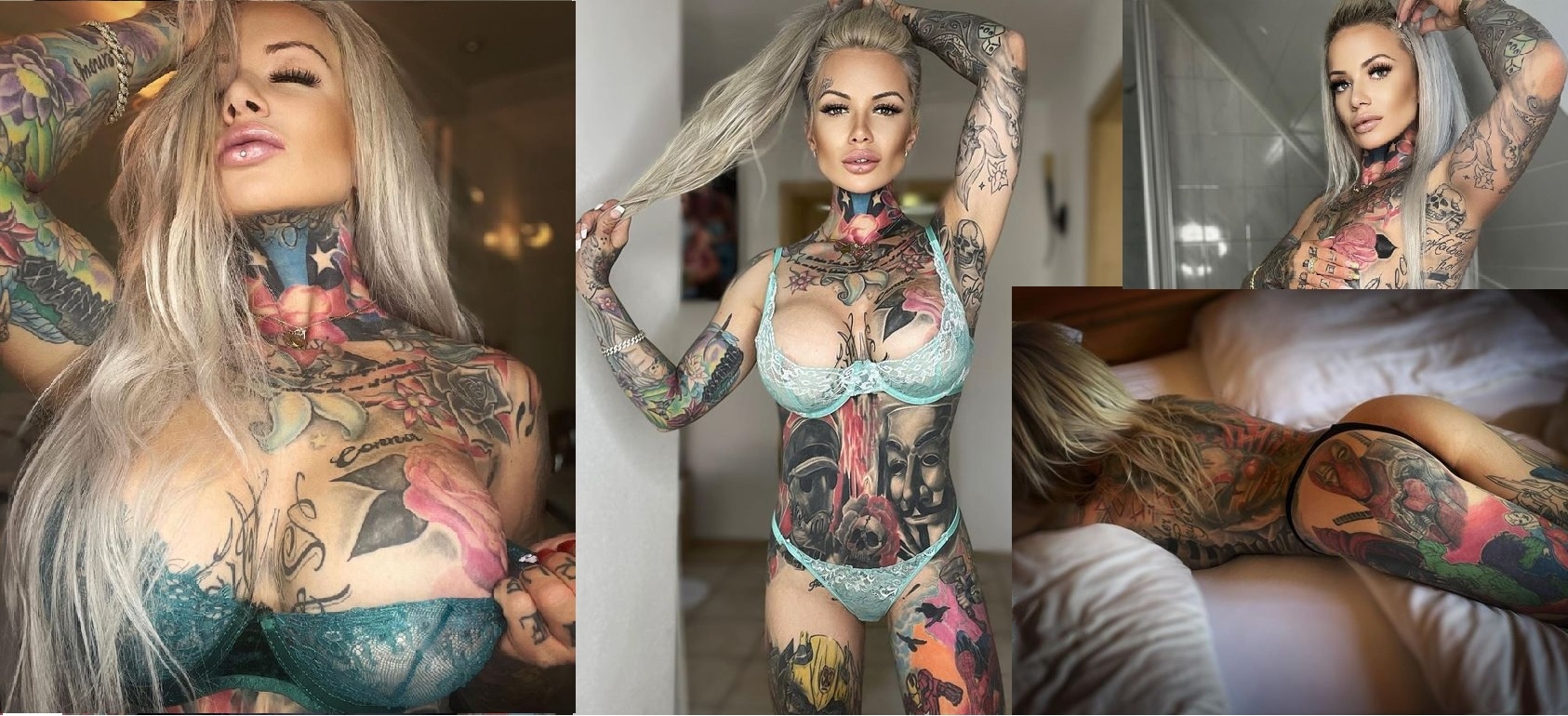 Tattoo model Juliane Forster strips deadpool
