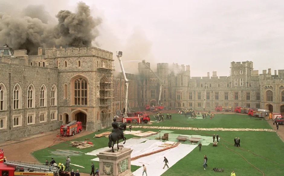 The day a fire broke out at Windsor Castle