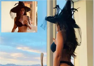 Yanet Garcia wears a daring witch costume and raises the temperature online
