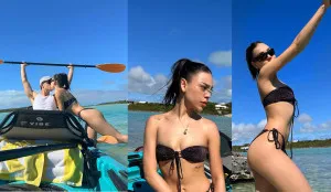 Danna Paola enjoys her romantic vacation with her boyfriend, Alex Hoyer