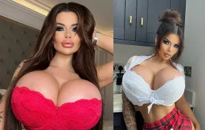 Model Paige British Shares Racy Topless Snap, Flaunting 40,000 Pound I-Cup Assets